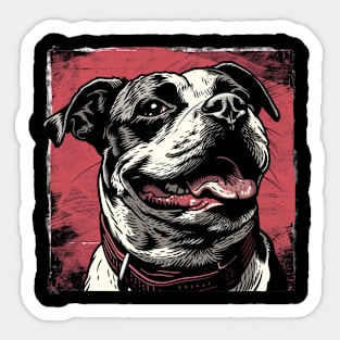 Retro Art American Bully Dog Lover Sticker